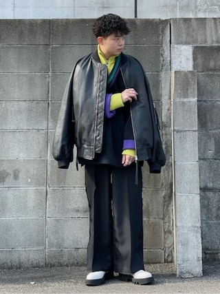 UNISEX》Lamb leather Prime-Over MA-1 Bomber Jacket/ラムレザー