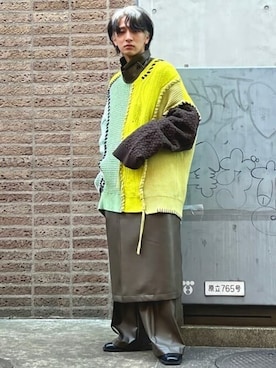 「MAISON SPECIAL（メゾンスペシャル）のアイテム（ステンカラーコート）」を使った、MAISON SPECIALさん（メンズ・173cm）の冬コーディネート