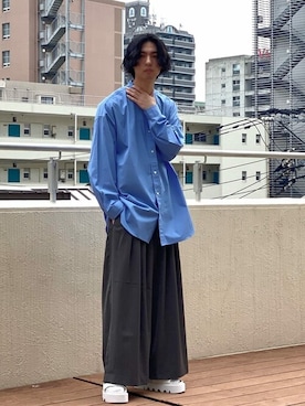 「MAISON SPECIAL（メゾンスペシャル）のアイテム（スラックス）」を使った、MAISON SPECIALさん（メンズ・181cm）の春コーディネート