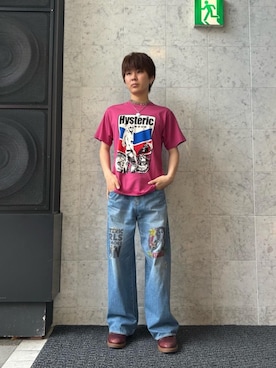 「HYSTERIC GLAMOUR（ヒステリックグラマー）のWOMAN ON SKULL PICK ネックレス（Necklace、シルバー系）」を使った、kiriyamakさん（メンズ・174cm）の夏コーディネート