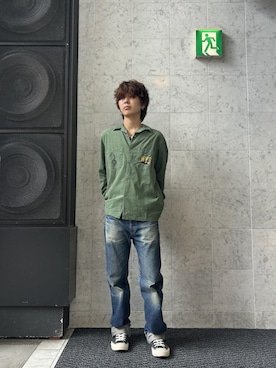 「HYSTERIC GLAMOUR（ヒステリックグラマー）の【26～28cm】サイドジップ ハイカットスニーカー（Sneakers、ブラック系）」を使った、kiriyamakさん（メンズ・174cm）の秋コーディネート
