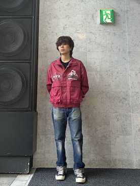 「アイテム（ジャケット/アウター、ピンク系）」を使った、kiriyamakさん（レディース・174cm）の秋コーディネート