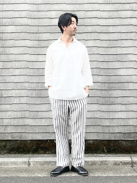 「アイテム（その他パンツ）」を使った、大田さん（メンズ・176cm）の春コーディネート