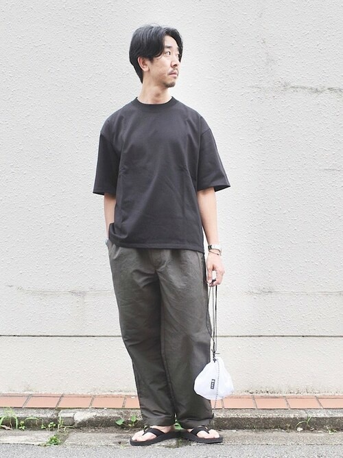 【SHIPS別注】STILL BY HAND: リネン/コットン ワイド テーパード イージーパンツ