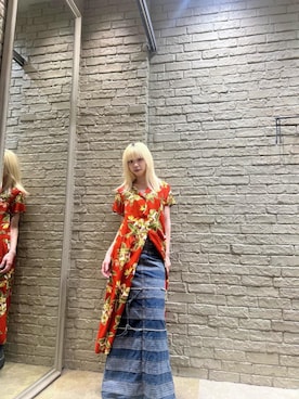 「シャツ 」｜「アイテム（ワンピース/ドレス）」を使った、ふみさん（レディース・162cm）の夏コーディネート