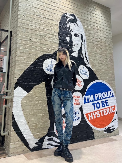 DROPPING&SKULL柄 スリムデニムパンツ（デニムパンツ）｜HYSTERIC