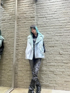 「HYSTERIC GLAMOUR（ヒステリックグラマー）のアイテム（ベスト）」を使った、ふみさん（レディース・162cm）の秋コーディネート