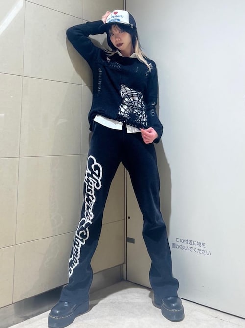 HYSTERIC GLAMOUR(ヒステリックグラマー) 長袖シャツブラウス サイズF レディース美品  - パープル×黒×マルチ クマ/スター(星)/ハート/シースルー/フリル HYSTERIC GLAMOUR - ヒステリックグラマー HYSTERIC GLAMOUR S／S