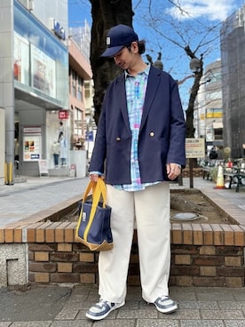 「マドラスチェック」｜「アイテム（テーラードジャケット）」を使った、JOURNAL STANDARD relumeさん（メンズ・174cm）の冬コーディネート