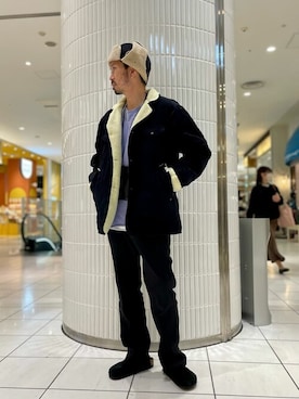 「JOURNAL STANDARD relume（ジャーナルスタンダード　レリューム）のアイテム（帽子）」を使った、JOURNAL STANDARD relumeさん（メンズ・170cm）の冬コーディネート