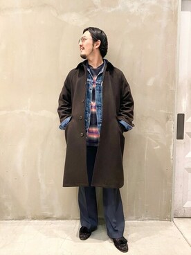 「JOURNAL STANDARD relume（ジャーナルスタンダード　レリューム）のアイテム（ステンカラーコート）」を使った、JOURNAL STANDARD relumeさん（メンズ・170cm）の冬コーディネート