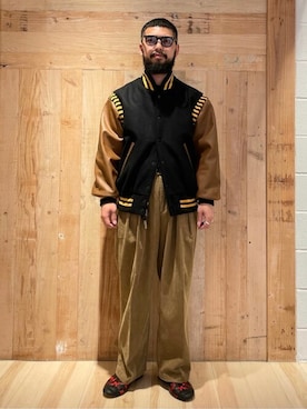 「JOURNAL STANDARD relume（ジャーナルスタンダード　レリューム）のアイテム（スタジャン）」を使った、JOURNAL STANDARD relumeさん（メンズ・170cm）の秋コーディネート