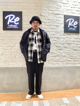 「オンオフ兼用」｜「アイテム（ダウンジャケット/コート）」を使った、JOURNAL STANDARD relumeさん（メンズ・173cm）の秋コーディネート