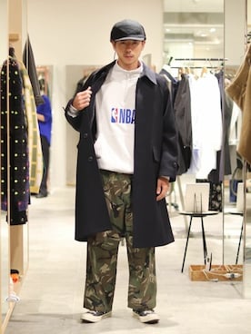 「JOURNAL STANDARD relume（ジャーナルスタンダード　レリューム）のアイテム（ステンカラーコート）」を使った、JOURNAL STANDARD relumeさん（メンズ・172cm）の秋コーディネート