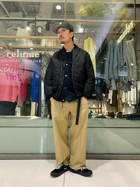 「JOURNAL STANDARD relume（ジャーナルスタンダード　レリューム）のアイテム（MA-1）」を使った、JOURNAL STANDARD relumeさん（メンズ・168cm）の秋コーディネート