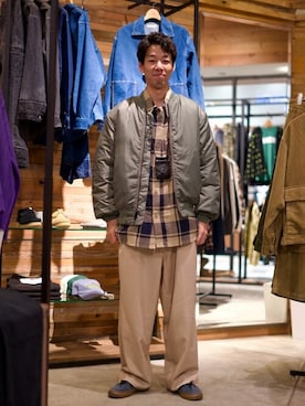 「JOURNAL STANDARD relume（ジャーナルスタンダード　レリューム）のアイテム（MA-1）」を使った、JOURNAL STANDARD relumeさん（メンズ・174cm）の秋コーディネート