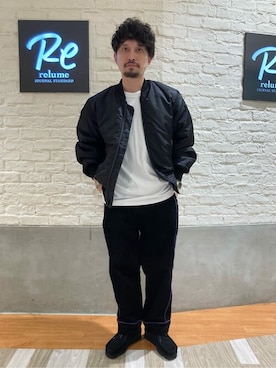 「JOURNAL STANDARD relume（ジャーナルスタンダード　レリューム）のアイテム（MA-1）」を使った、JOURNAL STANDARD relumeさん（メンズ・172cm）の秋コーディネート