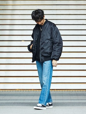 「JOURNAL STANDARD relume（ジャーナルスタンダード　レリューム）のアイテム（MA-1）」を使った、JOURNAL STANDARD relumeさん（メンズ・174cm）の秋コーディネート
