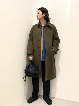 「JOURNAL STANDARD relume（ジャーナルスタンダード　レリューム）のアイテム（ステンカラーコート）」を使った、JOURNAL STANDARD relumeさん（メンズ・180cm）の秋コーディネート