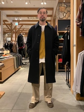 「JOURNAL STANDARD relume（ジャーナルスタンダード　レリューム）のアイテム（ステンカラーコート）」を使った、JOURNAL STANDARD relumeさん（メンズ・177cm）の秋コーディネート