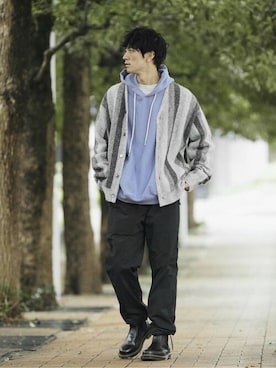 「JOURNAL STANDARD relume（ジャーナルスタンダード　レリューム）のアイテム（パーカー）」を使った、JOURNAL STANDARD relumeさん（メンズ・176cm）の秋コーディネート