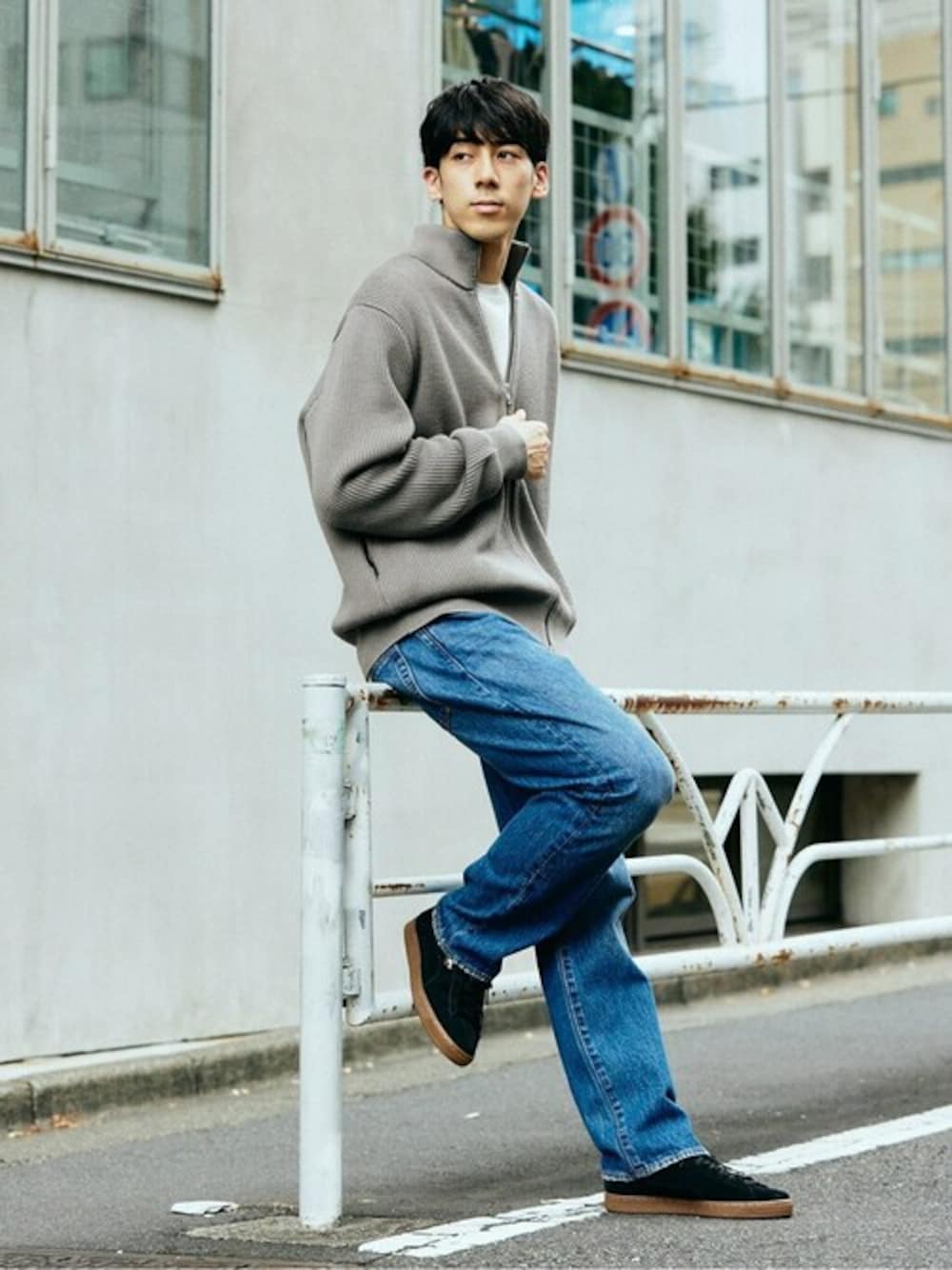 米富繊維 / Yonetomi】別注 EX FINE WOOL リブドライバーズニットを