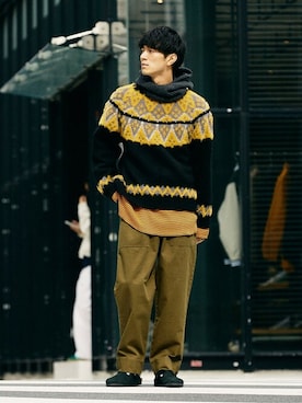 「JOURNAL STANDARD relume（ジャーナルスタンダード　レリューム）のアイテム（帽子）」を使った、JOURNAL STANDARD relumeさん（メンズ・176cm）の秋コーディネート