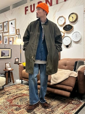 「JOURNAL STANDARD relume（ジャーナルスタンダード　レリューム）のアイテム（モッズコート）」を使った、JOURNAL STANDARD relumeさん（メンズ・172cm）の冬コーディネート