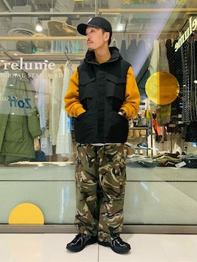 「+phenix（プラスフェニックス）のアイテム（ジャケット/アウター）」を使った、JOURNAL STANDARD relumeさん（メンズ・168cm）の冬コーディネート
