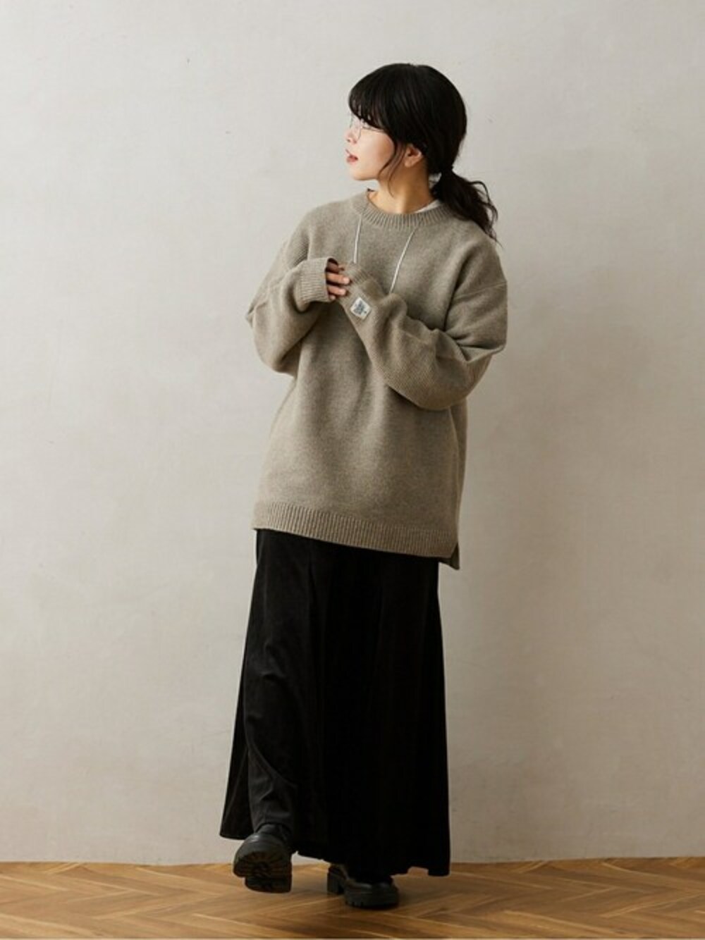 JOURNAL STANDARD relumeさんの「HAMILTON WOOL ガーター クルーネックニット（JOURNAL STANDARD relume）」を使ったコーディネート