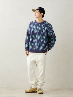 「Champion（チャンピオン）のアイテム（スウェットパンツ）」を使った、JOURNAL STANDARD relumeさん（メンズ・176cm）の冬コーディネート
