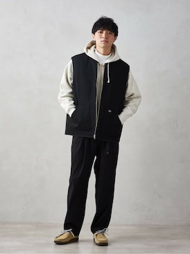 「Dickies（ディッキーズ）のアイテム（その他アウター）」を使った、JOURNAL STANDARD relumeさん（メンズ・176cm）の冬コーディネート