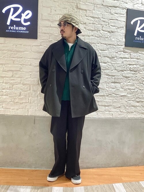 「JOURNAL STANDARD relume」 コート M ブラウン MEN 新品 ジャーナルスタンダードレリューム ロングコート グレー ウール