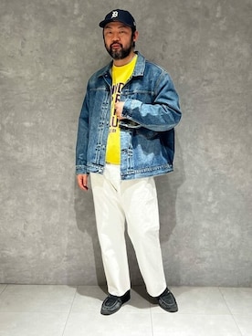 「ストレートデニム」｜「アイテム（デニムジャケット）」を使った、JOURNAL STANDARD relumeさん（メンズ・182cm）の冬コーディネート