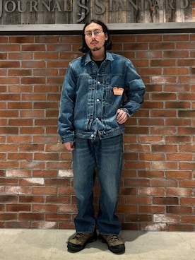 「ストレートデニム」｜「アイテム（デニムジャケット）」を使った、JOURNAL STANDARD relumeさん（メンズ・164cm）の冬コーディネート