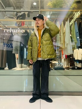 「JOURNAL STANDARD relume（ジャーナルスタンダード　レリューム）のアイテム（ミリタリージャケット）」を使った、JOURNAL STANDARD relumeさん（メンズ・168cm）の冬コーディネート