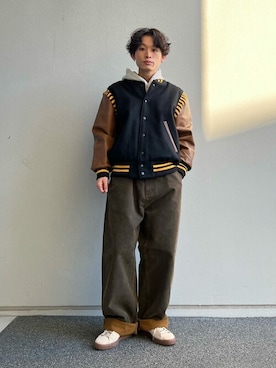 「JOURNAL STANDARD relume（ジャーナルスタンダード　レリューム）のアイテム（スタジャン）」を使った、JOURNAL STANDARD relumeさん（メンズ・166cm）の冬コーディネート