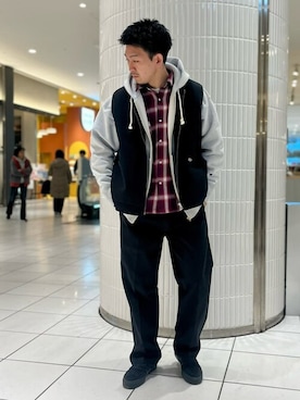 「Dickies（ディッキーズ）のアイテム（その他アウター）」を使った、JOURNAL STANDARD relumeさん（メンズ・178cm）の冬コーディネート