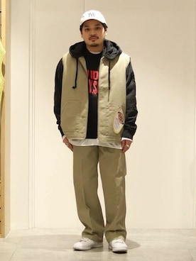 「Dickies（ディッキーズ）のアイテム（その他アウター）」を使った、JOURNAL STANDARD relumeさん（メンズ・169cm）の冬コーディネート