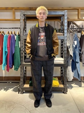 「JOURNAL STANDARD relume（ジャーナルスタンダード　レリューム）のアイテム（スタジャン）」を使った、JOURNAL STANDARD relumeさん（メンズ・177cm）の冬コーディネート