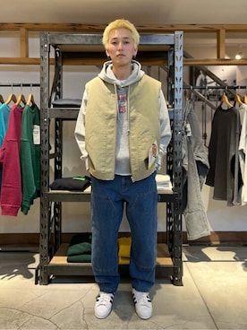 「Dickies（ディッキーズ）のアイテム（その他アウター）」を使った、JOURNAL STANDARD relumeさん（メンズ・177cm）の冬コーディネート