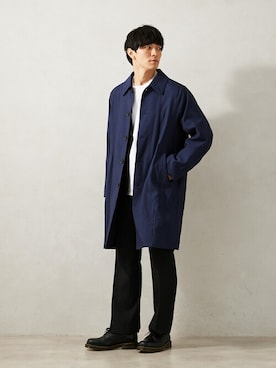 「JOURNAL STANDARD relume（ジャーナルスタンダード　レリューム）のアイテム（ステンカラーコート）」を使った、JOURNAL STANDARD relumeさん（メンズ・176cm）の冬コーディネート