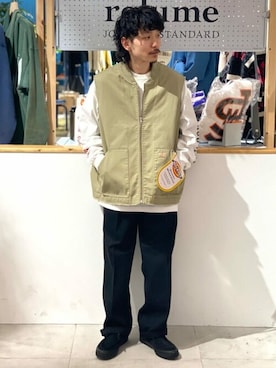 「Dickies（ディッキーズ）のアイテム（その他アウター）」を使った、JOURNAL STANDARD relumeさん（メンズ・160cm）の冬コーディネート