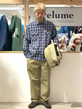 「BIG MIKE（ビッグマイク）のアイテム」を使った、JOURNAL STANDARD relumeさん（メンズ・173cm）の冬コーディネート