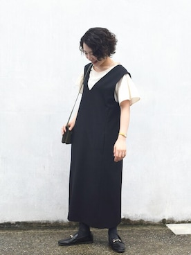 「MKミッシェルクラン」｜「アイテム（ジャンパースカート）」を使った、MKミッシェルクランさん（レディース・153cm）の夏コーディネート