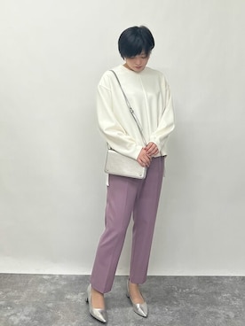 「MK MICHEL KLEIN（エムケーミッシェルクラン）のアイテム（スウェット）」を使った、MKミッシェルクランさん（レディース・158cm）の秋コーディネート