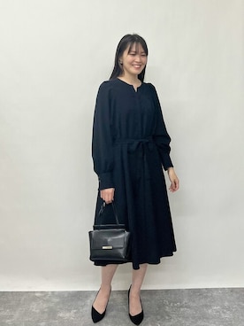 「MK MICHEL KLEIN（エムケーミッシェルクラン）のアイテム（シャツワンピース）」を使った、MKミッシェルクランさん（レディース・160cm）の秋コーディネート