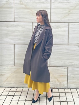 「MK MICHEL KLEIN（エムケーミッシェルクラン）のアイテム（チェスターコート）」を使った、MKミッシェルクランさん（レディース・160cm）の秋コーディネート