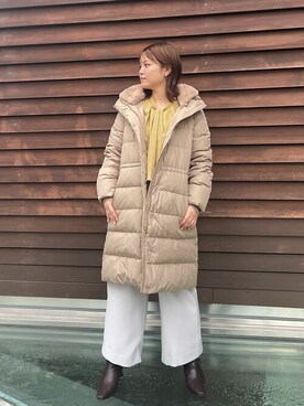 「MK MICHEL KLEIN（エムケーミッシェルクラン）のアイテム（ダウンジャケット/コート）」を使った、MKミッシェルクランさん（レディース・152cm）の冬コーディネート