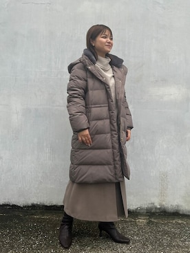 「MK MICHEL KLEIN（エムケーミッシェルクラン）のアイテム（ダウンジャケット/コート）」を使った、MKミッシェルクランさん（レディース・152cm）の冬コーディネート